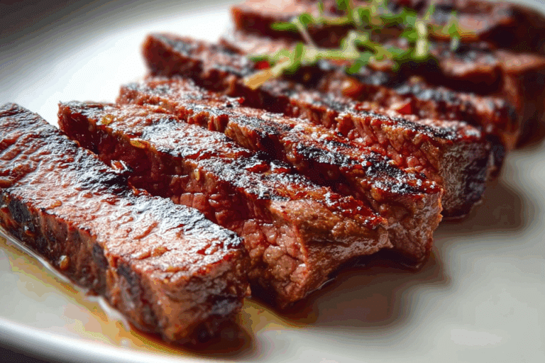 Grill Pan Honey Glazed Steak Strips