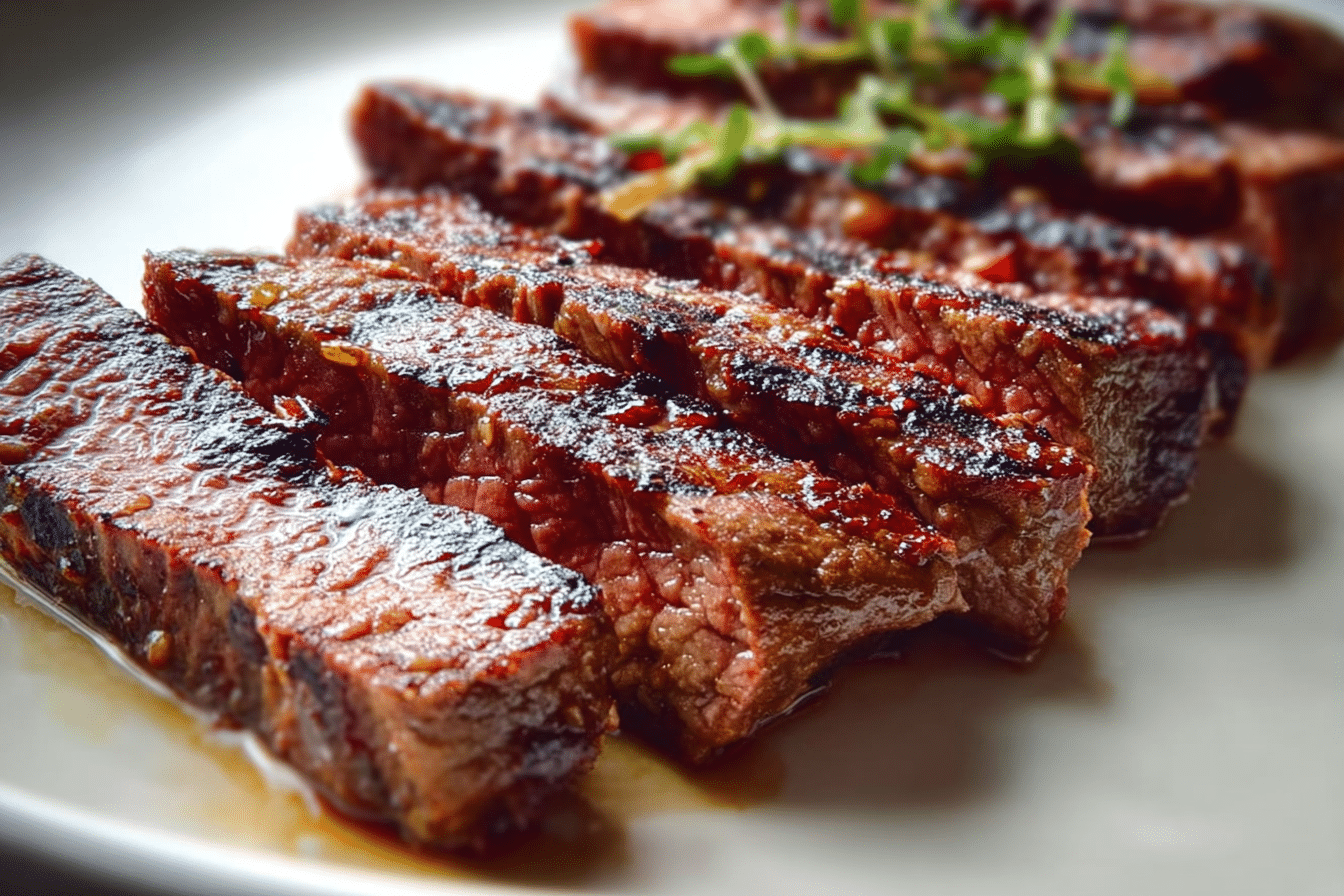 Grill Pan Honey Glazed Steak Strips