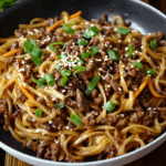 Mongolian Ground Beef Noodles