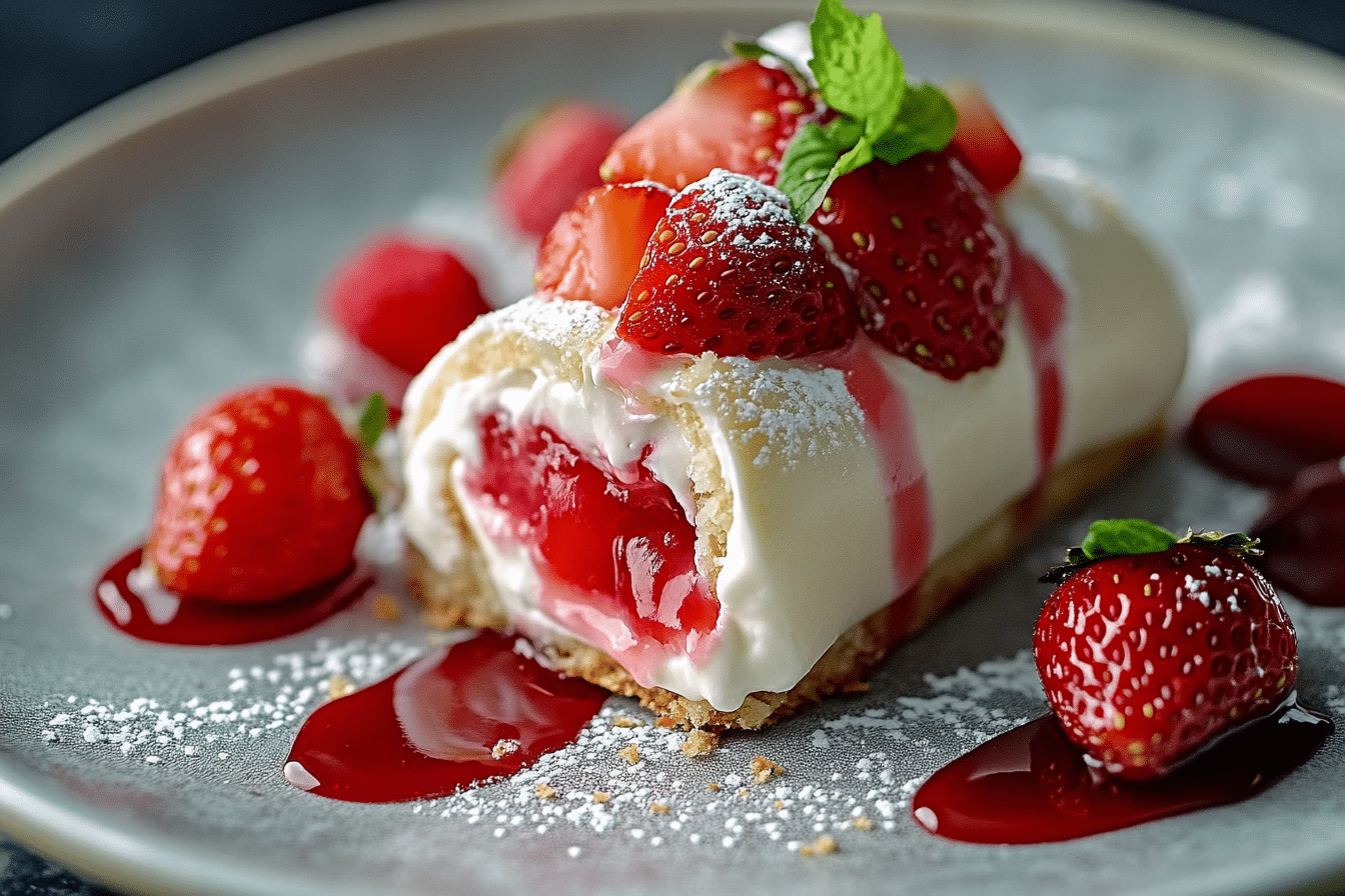 Strawberry Shortcake Cheesecake Rolls