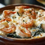 Rich and Creamy Shrimp and Crab Spinach Dip with Garlic and Parmesan