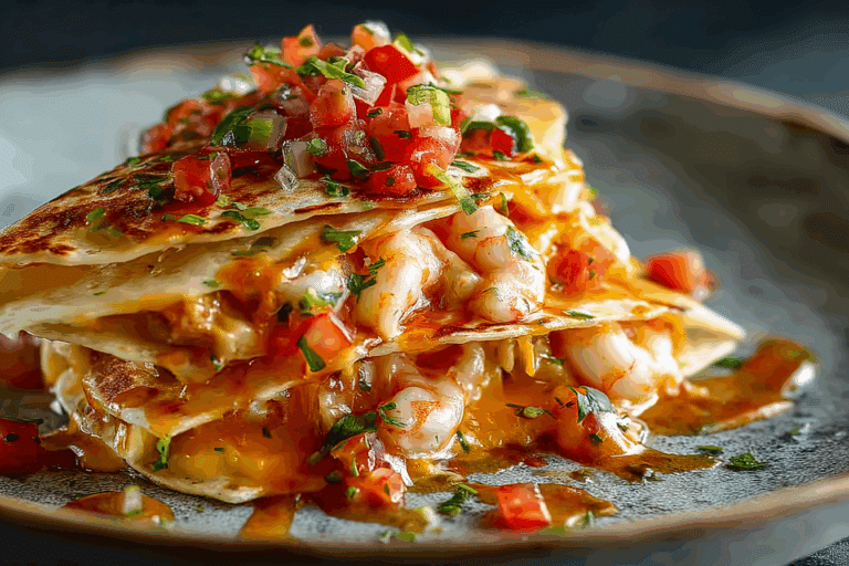 Shrimp and Crab Bomb Nacho Quesadilla