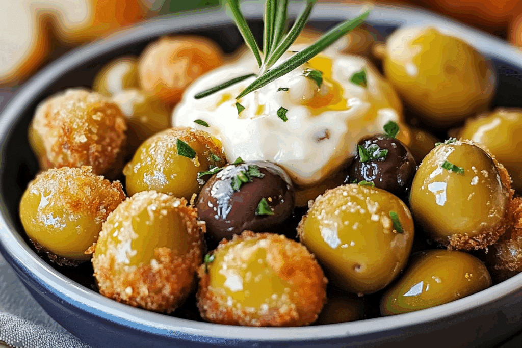 Fried Olives with Garlic Aioli