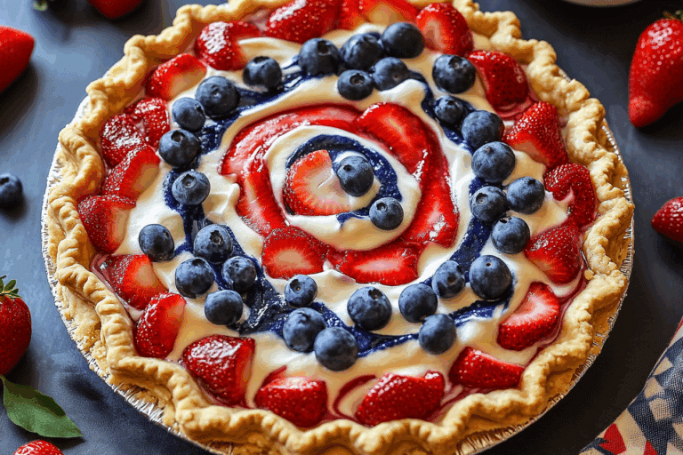 Patriotic 4th of July Swirl Pie