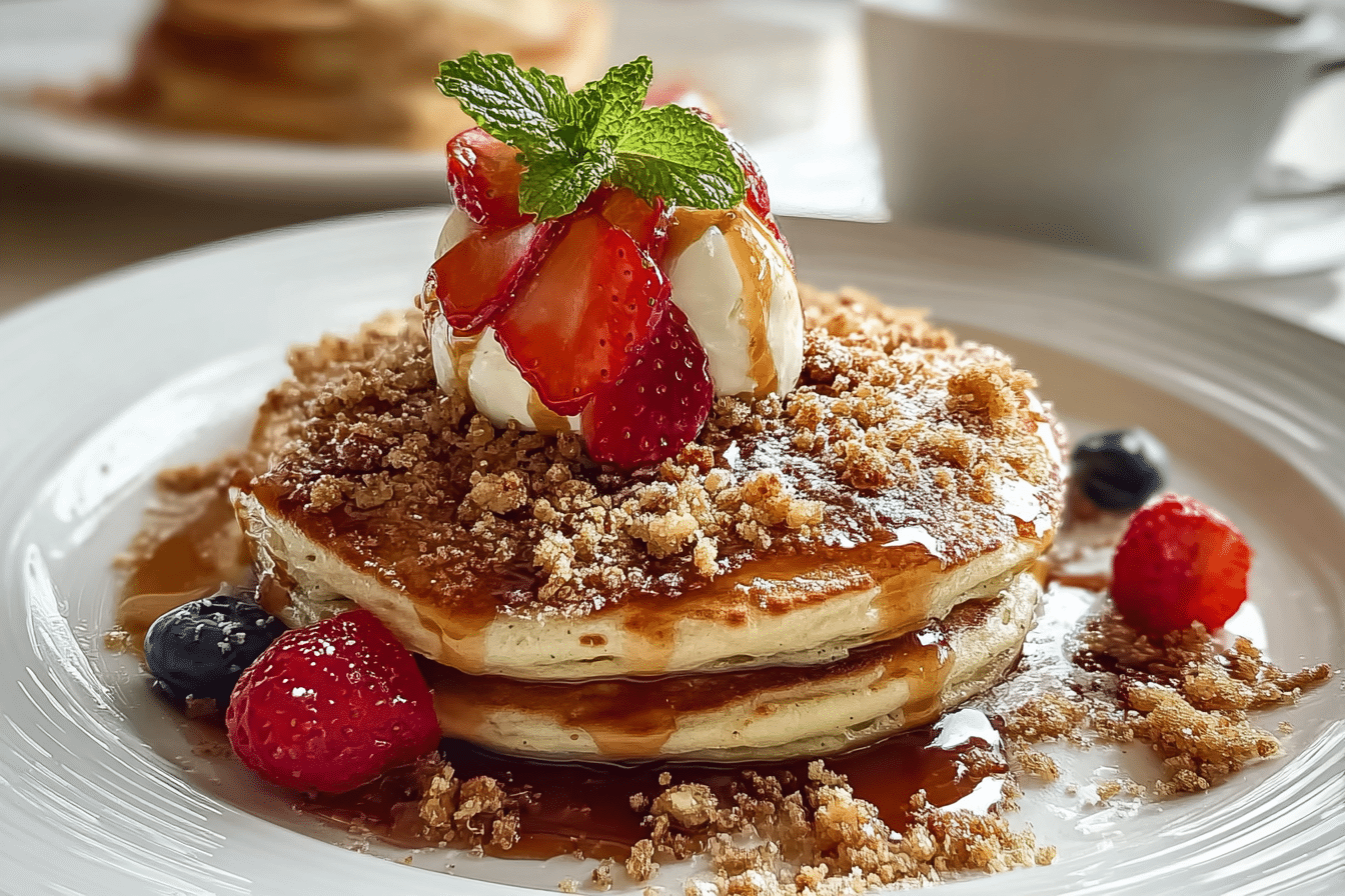 Brown Sugar & Cinnamon Streusel Pancakes