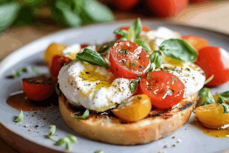 Burrata sur pain grillé