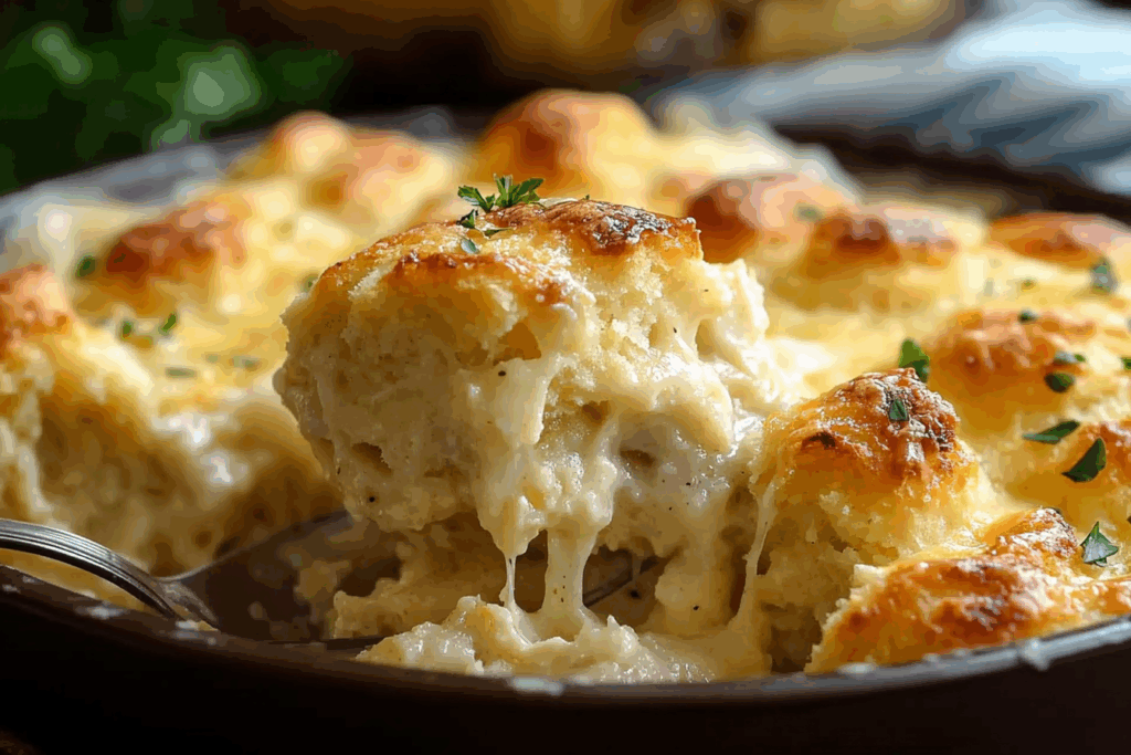 Biscuits Gravy Hashbrown Casserole