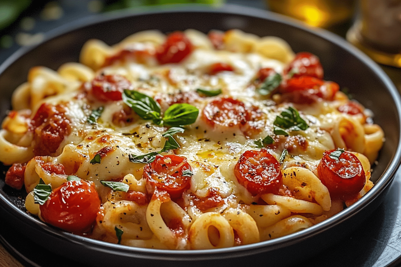Garlic Butter Pizza Pasta Bowls