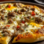 Biscuits and Sausage Gravy Breakfast Pizza