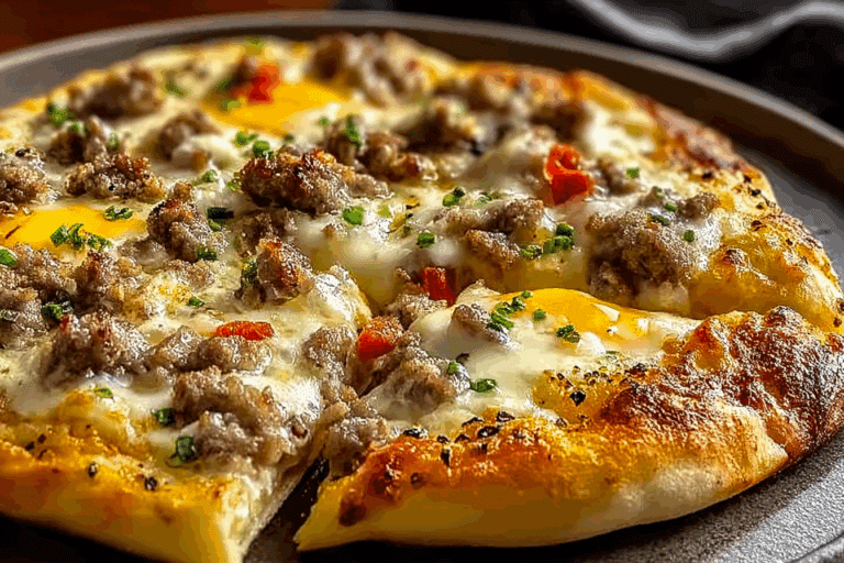 Biscuits and Sausage Gravy Breakfast Pizza