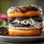 Oreo Cheesecake Stuffed Donut Burger