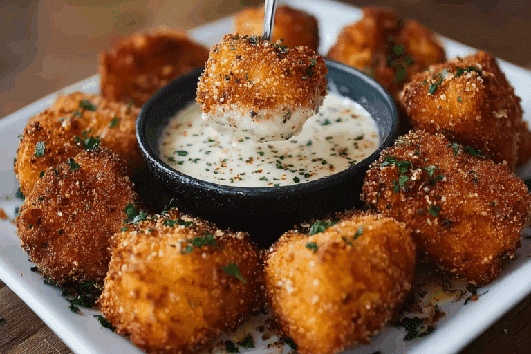 Crispy Ranch Cajun Chicken Bites with Creamy Jalapeño Parmesan Dip