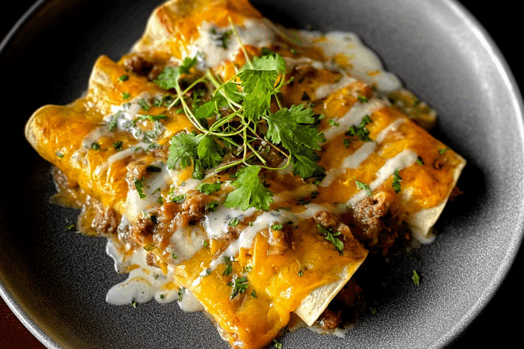 Southern Breakfast Enchiladas with Sausage Gravy