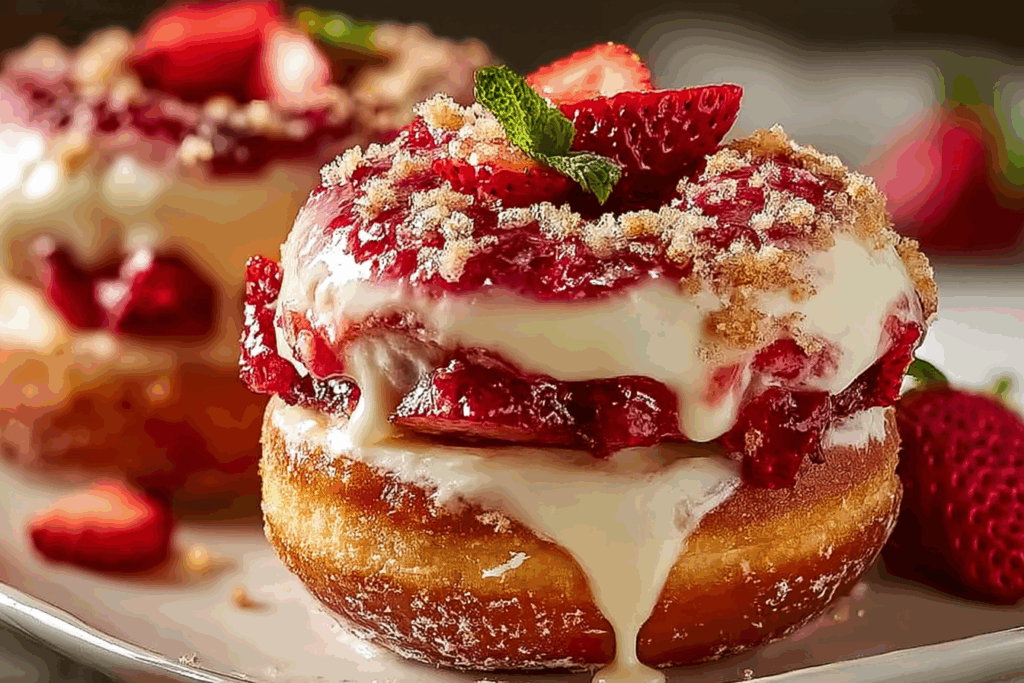 Strawberry Cheesecake Stuffed Donuts