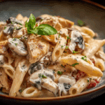 Chicken and Mushroom Pasta in Creamy Sauce