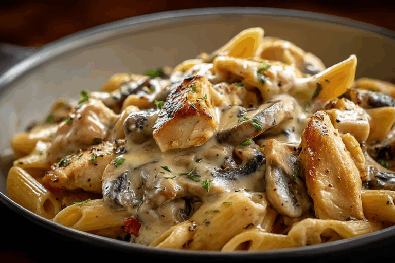 Rich and Creamy Chicken & Mushroom Pasta