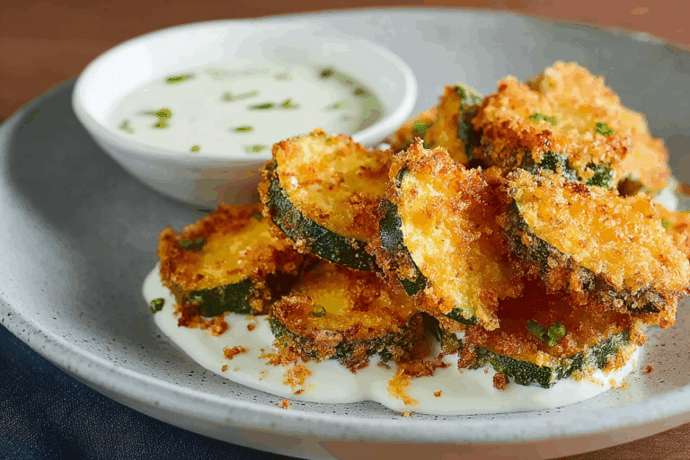 Crispy Fried Zucchini with Ranch Dip