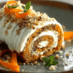 Carrot Cake Roll with Cream Cheese Frosting Filling