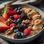 Creamy Oatmeal Bowl with Fruit, Nuts & Peanut Butter