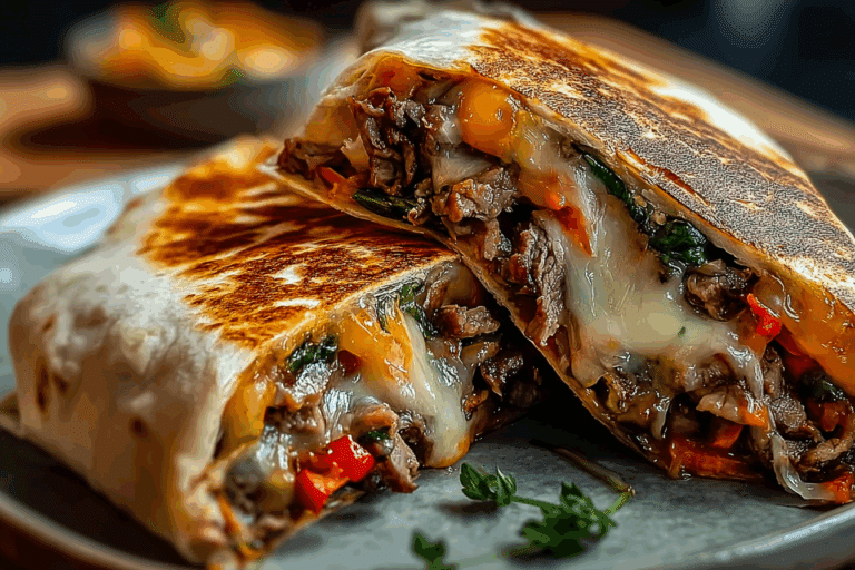 Philly Cheesesteak Grilled Cheese Burrito