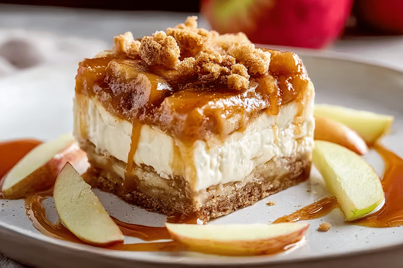 Caramel Apple Cheesecake Bars
