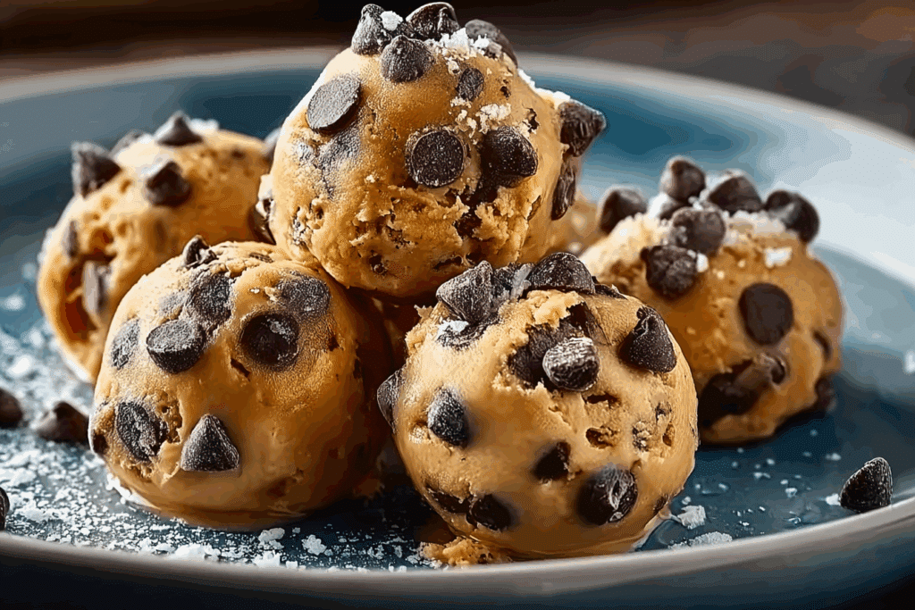 Frozen Greek Yogurt Peanut Butter Bites with Chocolate Chips