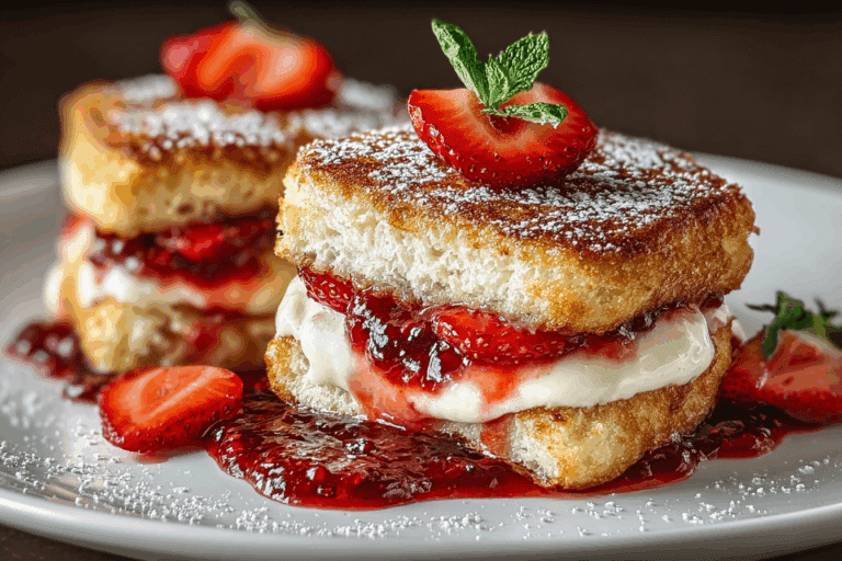 Fried Strawberry Cheesecake Sandwiches