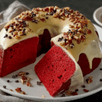 Red Velvet Pound Cake with Toasted Pecans & Chocolate Chips