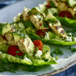 Honey Lime Chicken & Avocado Caesar Salad Boats