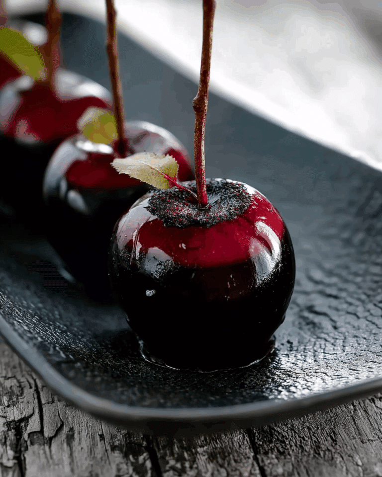 Black Poison Swirl Candy Apples