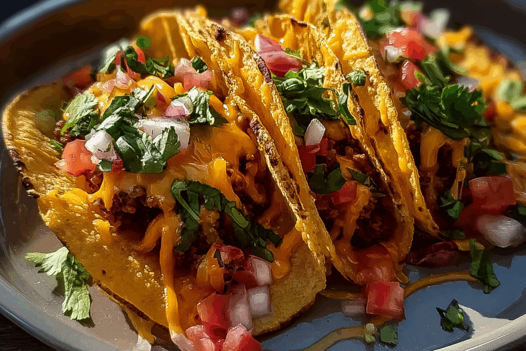 Cheesy Rotel Tacos