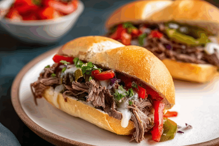 Slow Cooker Italian Beef Sandwiches