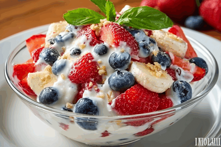 Red, White, and Blue Cheesecake Salad