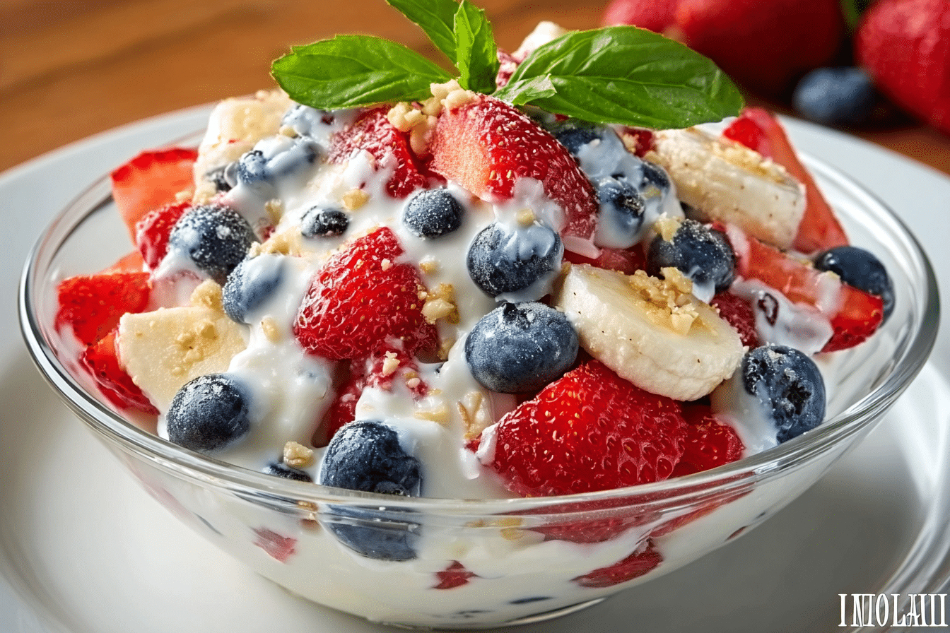Red, White, and Blue Cheesecake Salad