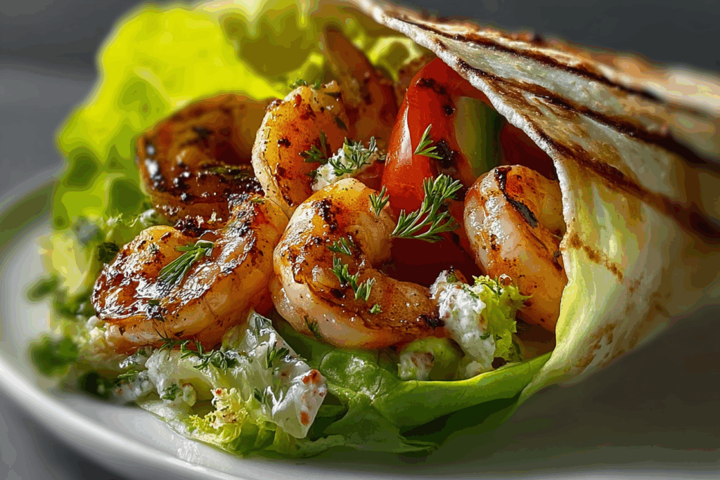 Grilled Shrimp Caesar Wraps