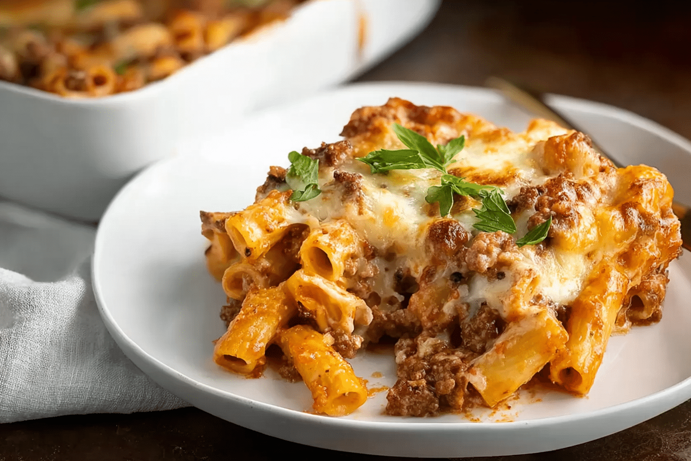 Baked Ziti with Ground Beef and Ricotta