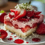 Tropical No-Bake Strawberry Split Cake