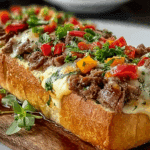 Cheesesteak-Stuffed Garlic Bread Loaf
