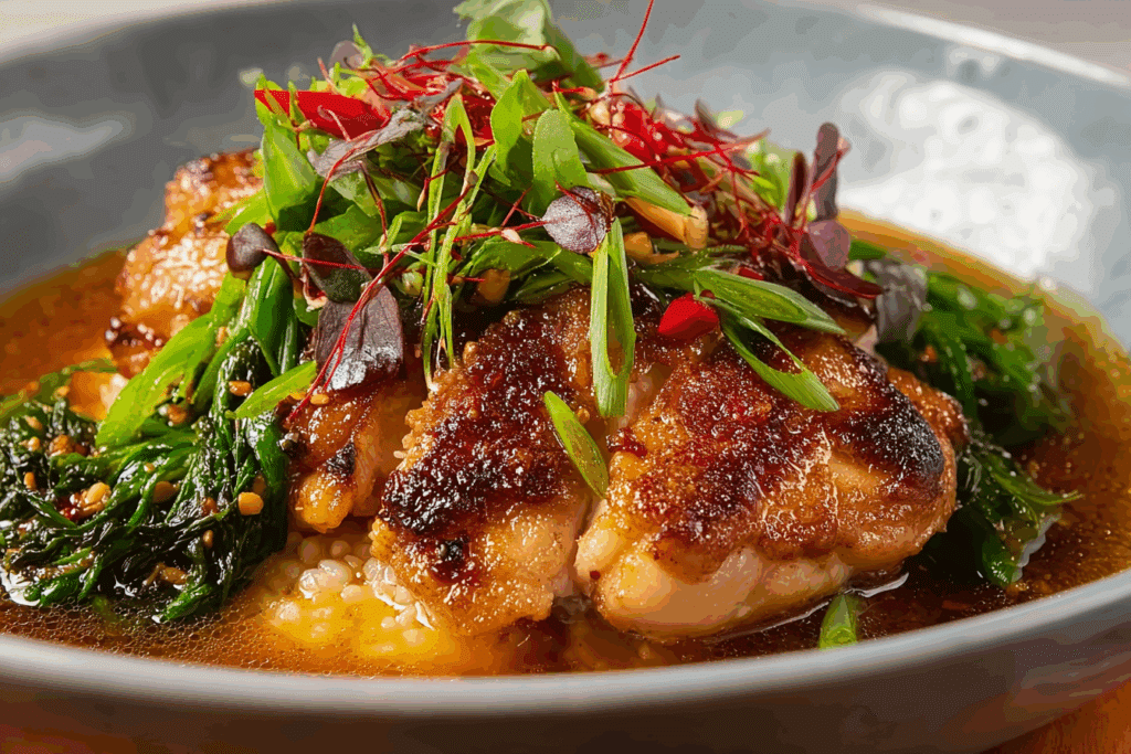 Easy Miso-Ginger Chicken with Spicy Broth