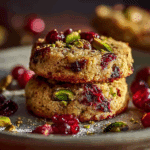 Cranberry Pistachio Shortbread Cookies