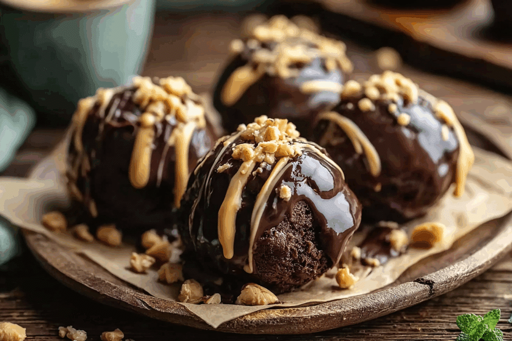 Peanut Butter Brownie Bombs