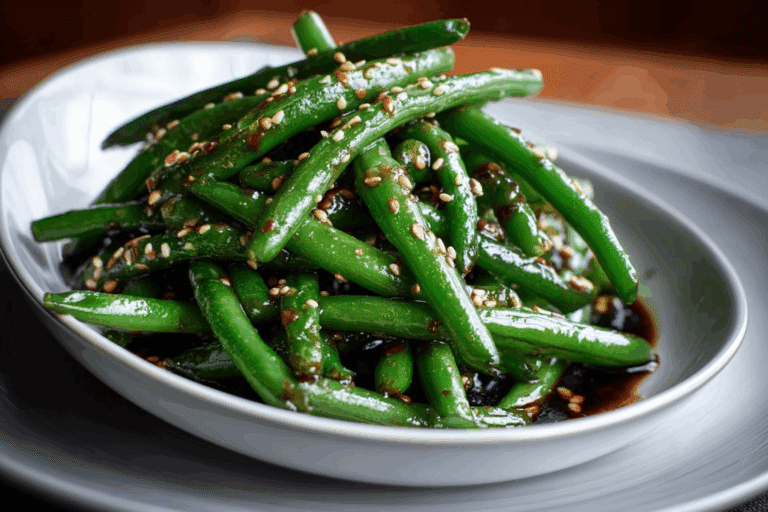 Miso Glazed Green Beans with Toasted Sesame