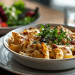 Creamy Garlic Parmesan Chicken Pasta Bake