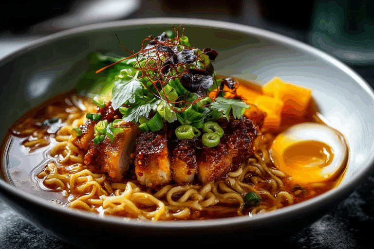 Spicy Ramen with Chili Crisp Chicken