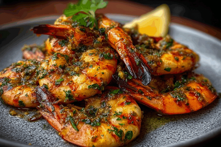 Grilled Garlic Butter & Parsley Prawns