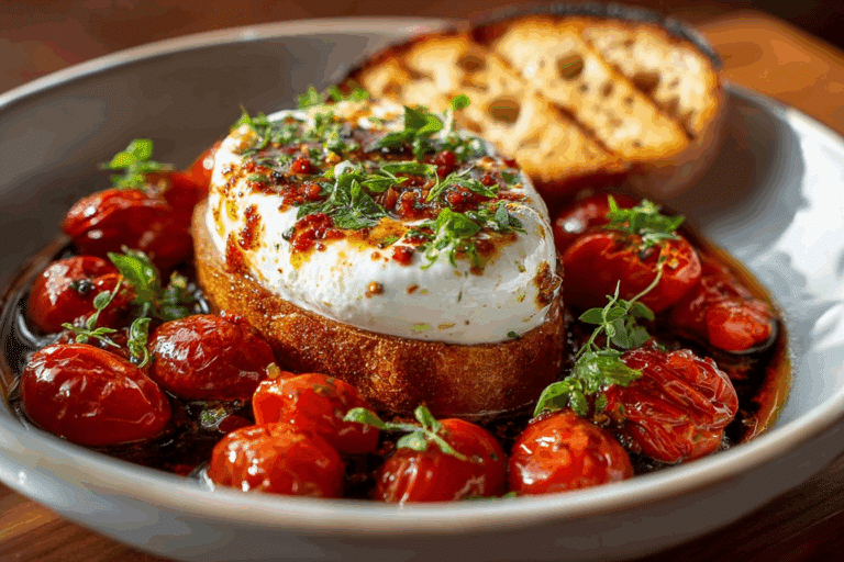 Hot Honey Tomato Burrata Dip