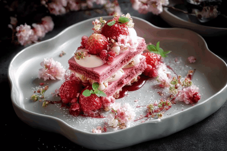 Sakura Strawberry Cream Layer Cake