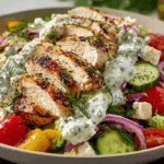 Fresh & Flavorful Greek Chicken Salad with Homemade Tzatziki
