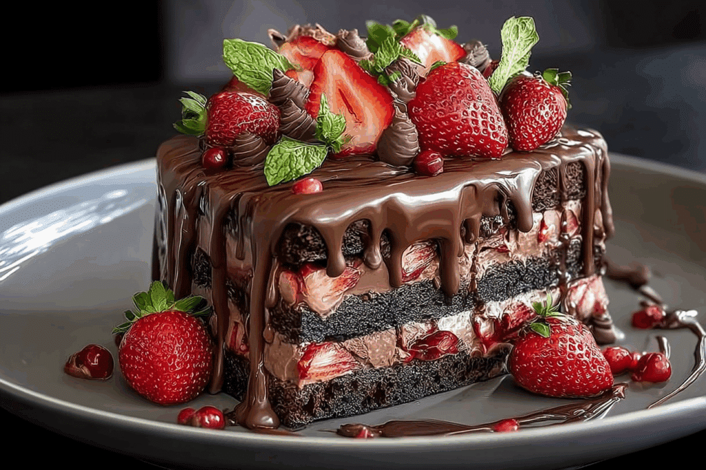Chocolate Strawberry Drip Cake Recipe