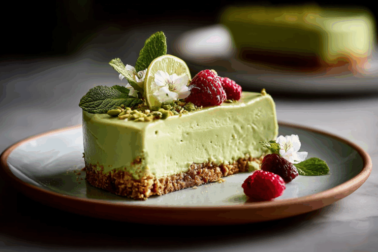 No-Bake Avocado Lime Cheesecake with Coconut-Date Crust